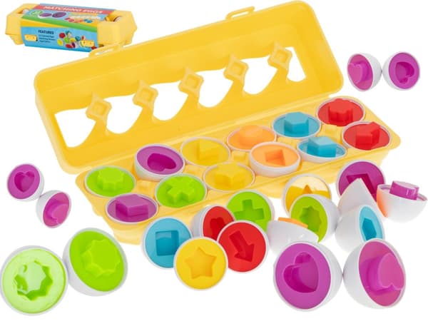 Pedagogiskt pussel sorterare matcha äggformer 12 delar