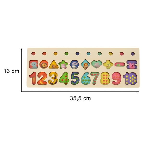 Montessori tränummersorterare 3 i 1 13x36 cm