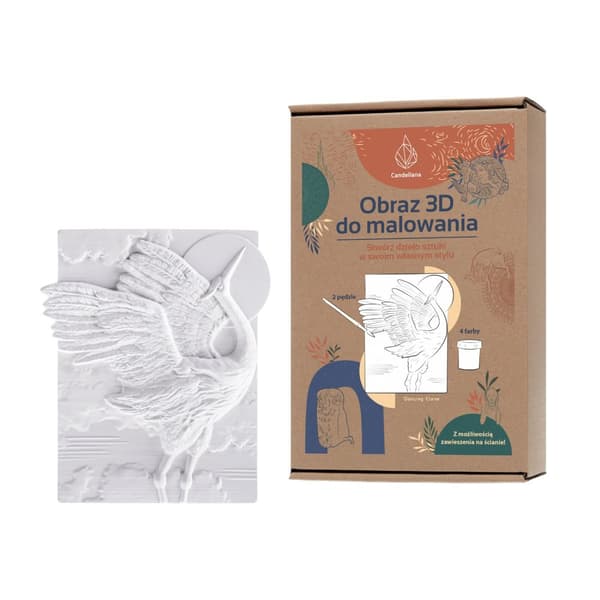 CANDELLANA Gips målarbild 3D-målning kran set färger och penslar