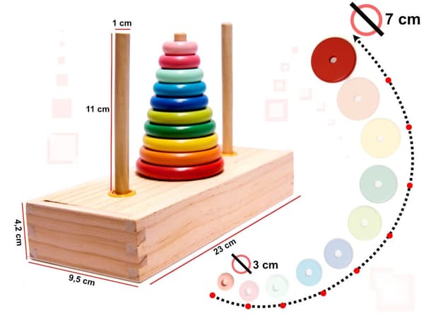 Träpyramid med bastorn, regnbågssorterare
