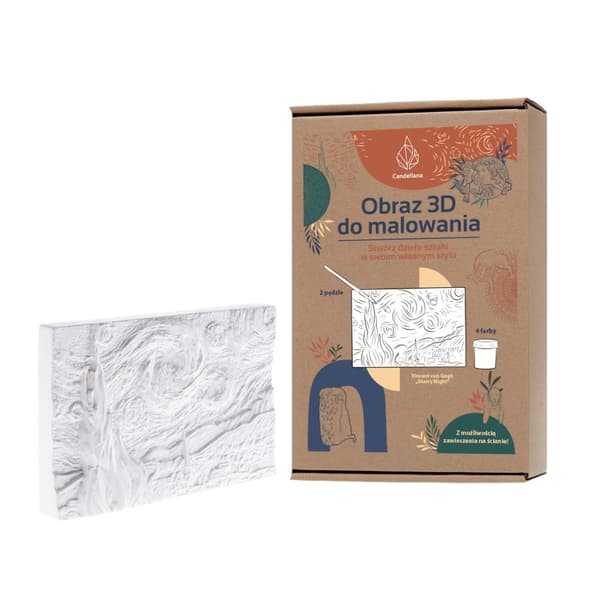 CANDELLANA gipsfärgbild 3D-målning Vincent Van Gogh-set färger och penslar