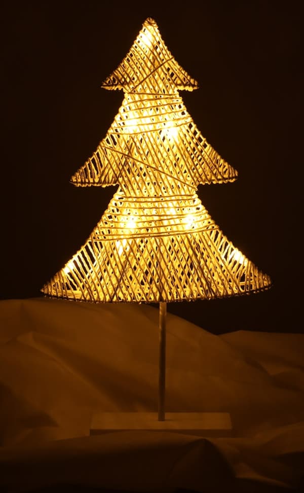 Julgransdekoration stående 39 cm 10 LED varmgul batteridriven