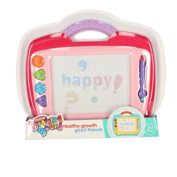 Magnetisk whiteboard-ritplatta med stämplar, rosa