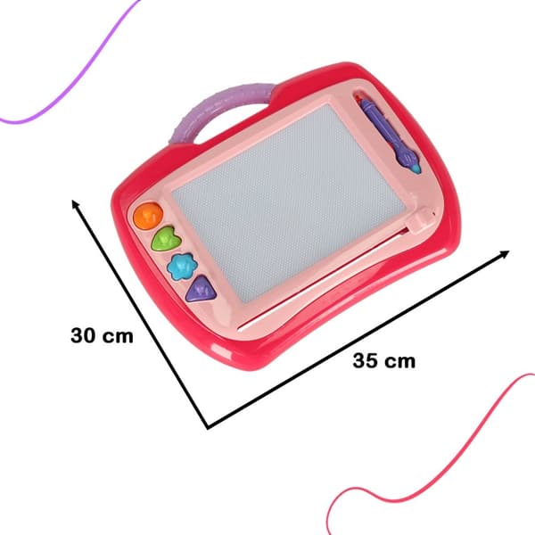 Magnetisk whiteboard-ritplatta med stämplar, rosa