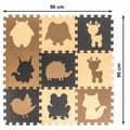 Miniatyrbilde 6 av 10: Skumpusselmatta för barn 9 el. beige-brun-svart 85 cm x 85 cm x 1 cm