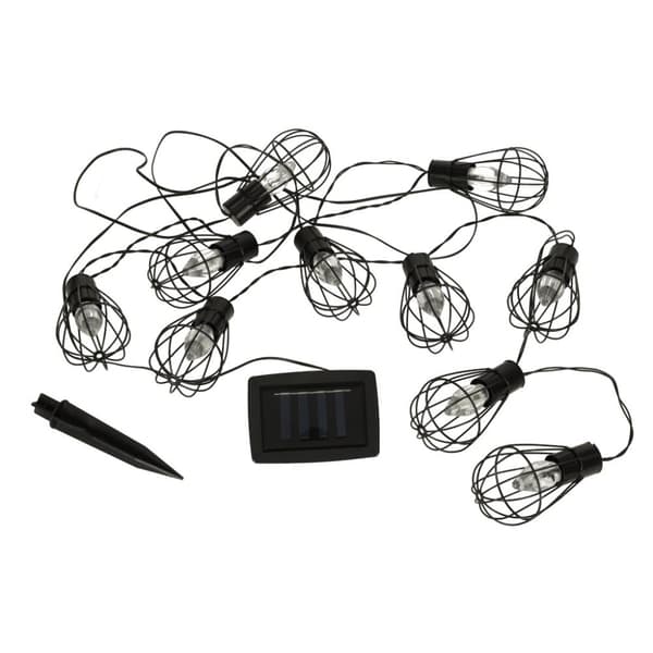Trädgårdsbelysning solcellsglödlampa girlang loft 10LED