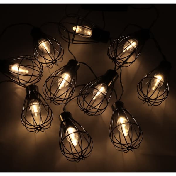 Trädgårdsbelysning solcellsglödlampa girlang loft 10LED