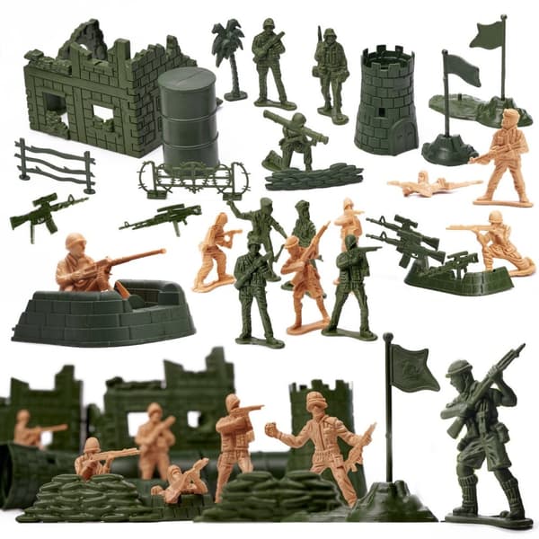 Leksakssoldater Set - Militärbas - 114-delar