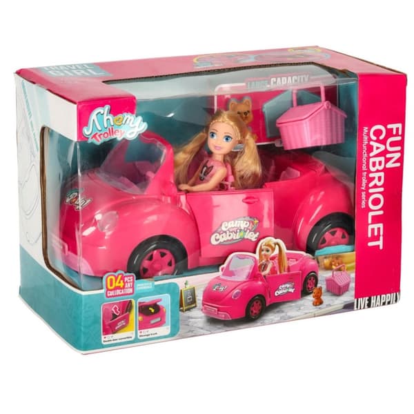 Dockbil cabriolet rosa 4 el.