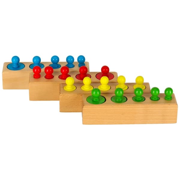 Montessori träcylindervikter färgglada