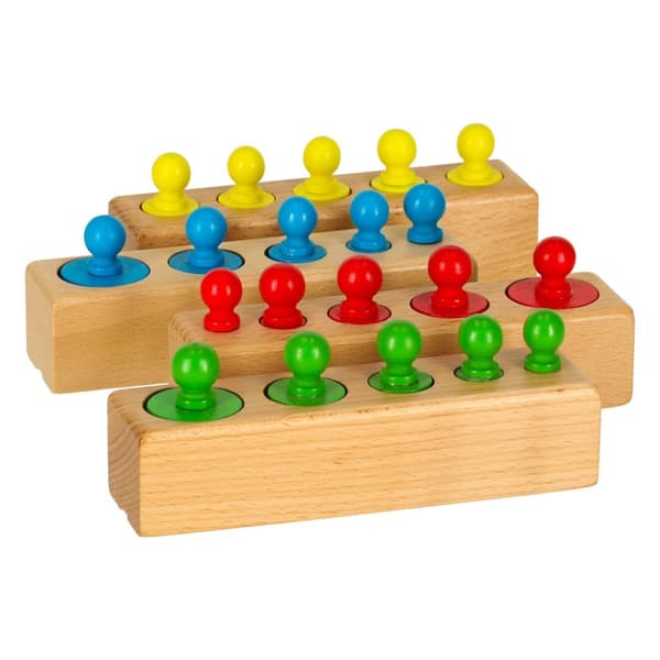 Montessori träcylindervikter färgglada