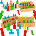 Pikkukuva 1 / 9: Montessori träcylindervikter färgglada
