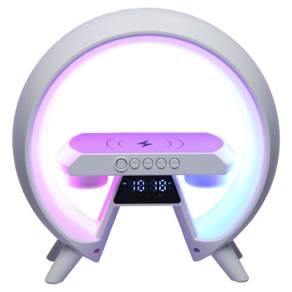 LED-lampa med induktionsladdare med radio