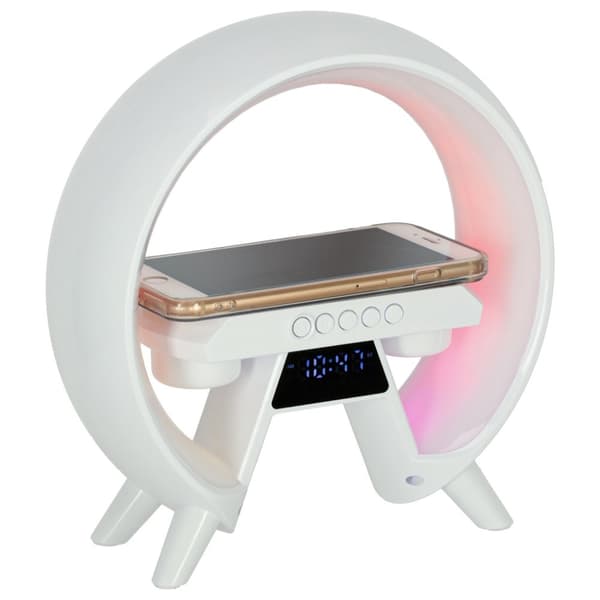 LED-lampa med induktionsladdare med radio
