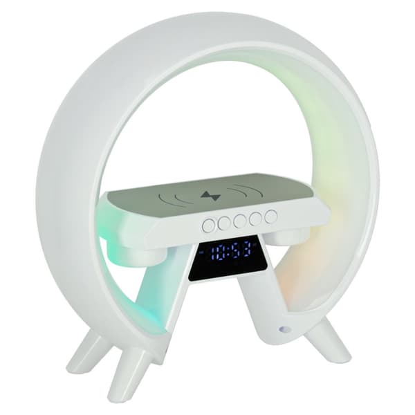 LED-lampa med induktionsladdare med radio