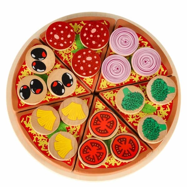 Pizzalekset i trä med tillbehör