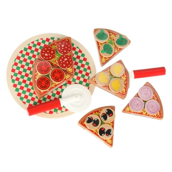 Pizzalekset i trä med tillbehör