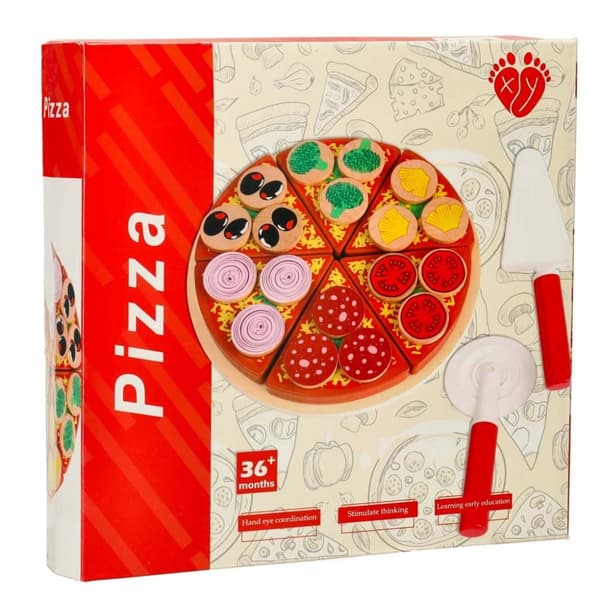 Pizzalekset i trä med tillbehör