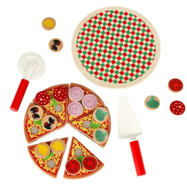Pizzalekset i trä med tillbehör
