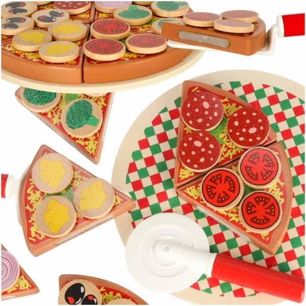 Pizzalekset i trä med tillbehör