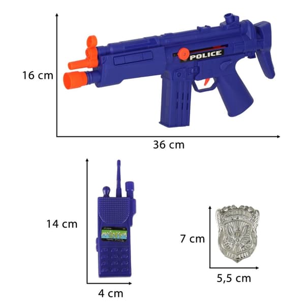 Polisen sätter pistol gevär mask handbojor