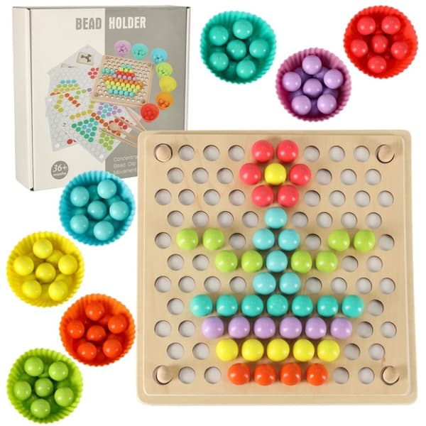 Pedagogiskt Montessori-pärlbolls mosaikpussel 77el.