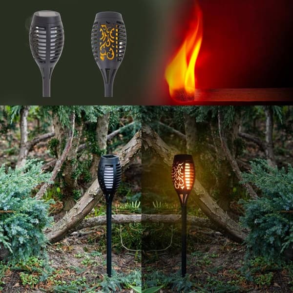 Solcellsdrivna trädgårdslampor 12 LED 4 st.