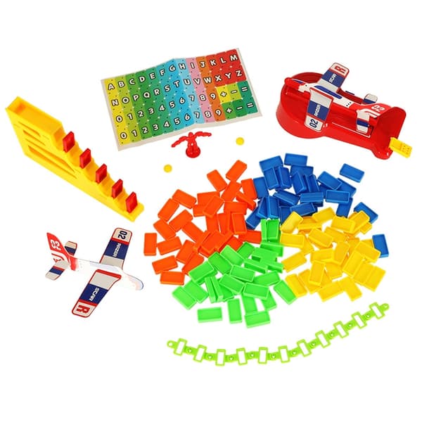 Pedagogiskt spel domino flygplan med raket