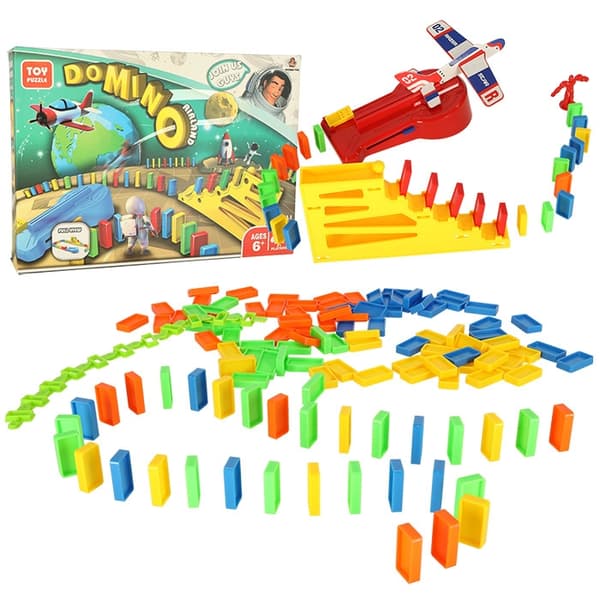 Pedagogiskt spel domino flygplan med raket
