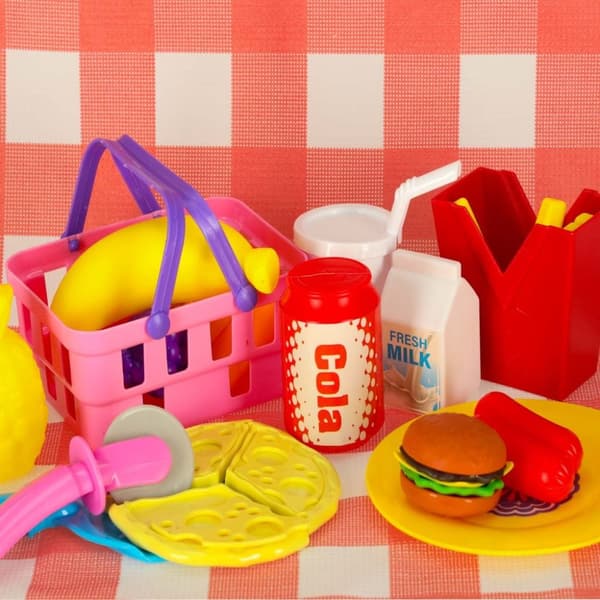 Picknickkorg snabbmat pizza leksaksmat