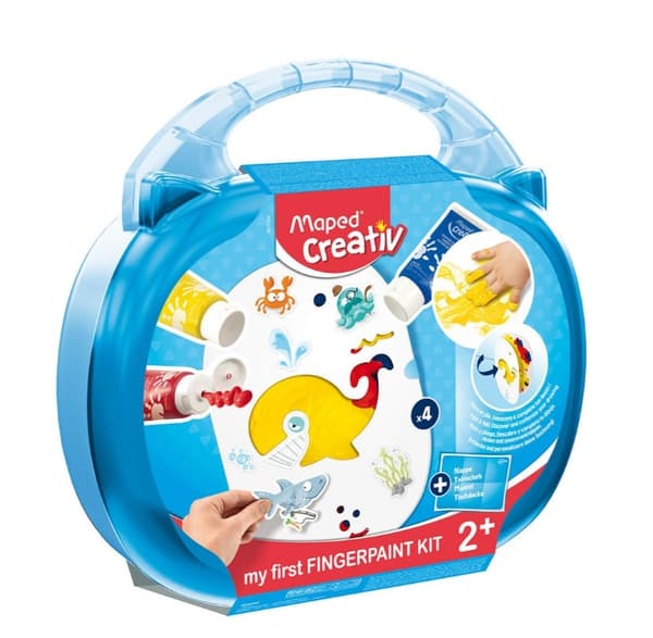 Fingerfärger i ett Creative-fodral
