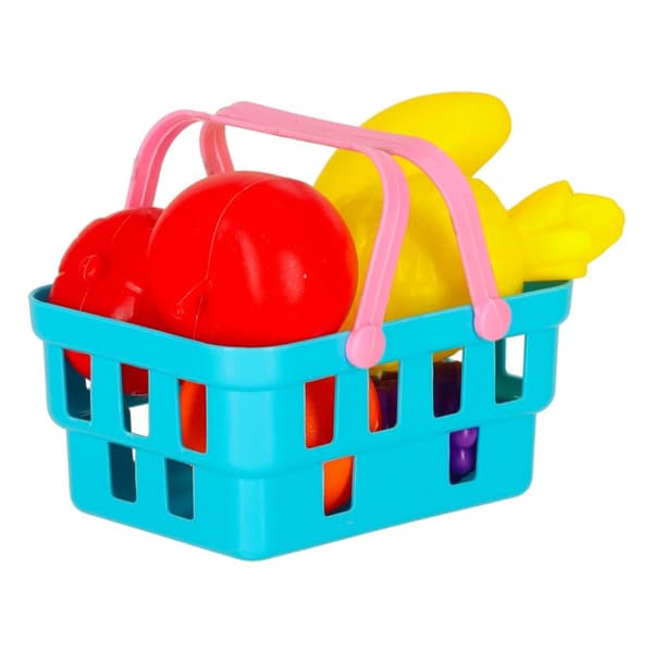 Picknickkorg fruktjuicer drycker mat leksaker