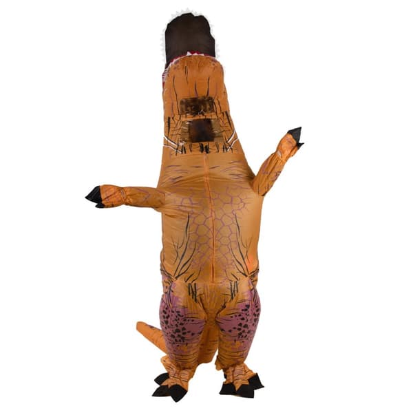 T-REX jättelik brun uppblåsbar dinosauriekostym 1,5-1,9 m