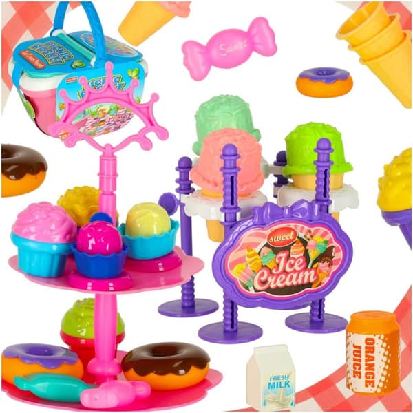 Picknickkorg desserter glassbar leksaksmat