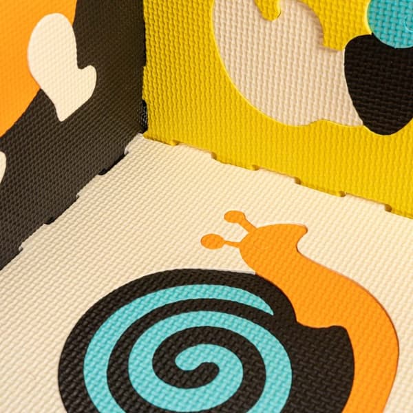Skumpusselmatta för barn 9 delar färgglada djur 85 cm x 85 cm x 1 cm