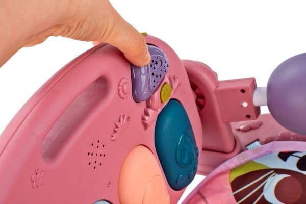 Pedagogisk matta med piano och skallror rosa