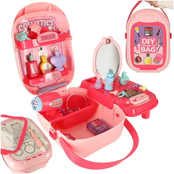 Kosmetikset med tillbehör i fodral för sminkbord 37 el. + bord