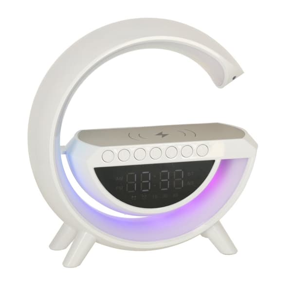 LED-lampa med induktionsladdare med radio