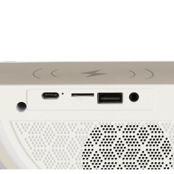 LED-lampa med induktionsladdare med radio