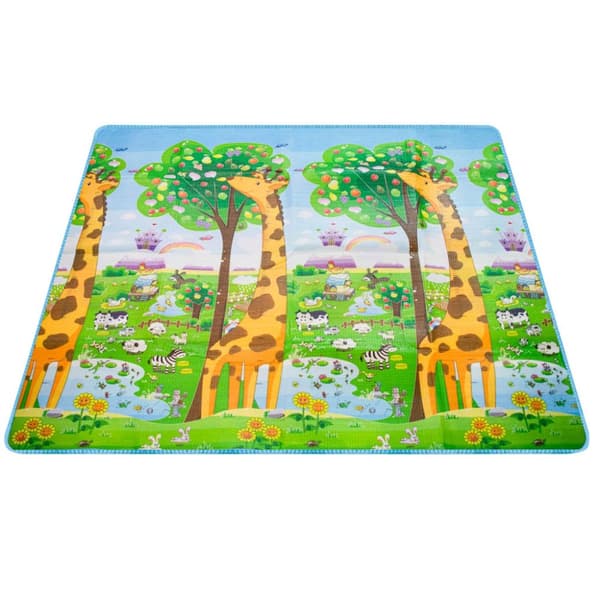 Pedagogisk dubbelsidig skummatta ZOO 200cm x 180cm x 0,5cm