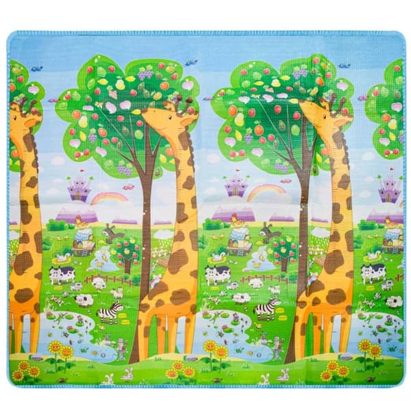 Pedagogisk dubbelsidig skummatta ZOO 200cm x 180cm x 0,5cm