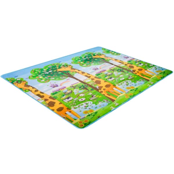 Pedagogisk dubbelsidig skummatta ZOO 200cm x 180cm x 0,5cm