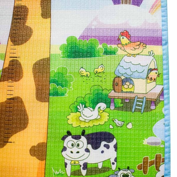 Pedagogisk dubbelsidig skummatta ZOO 200cm x 180cm x 0,5cm