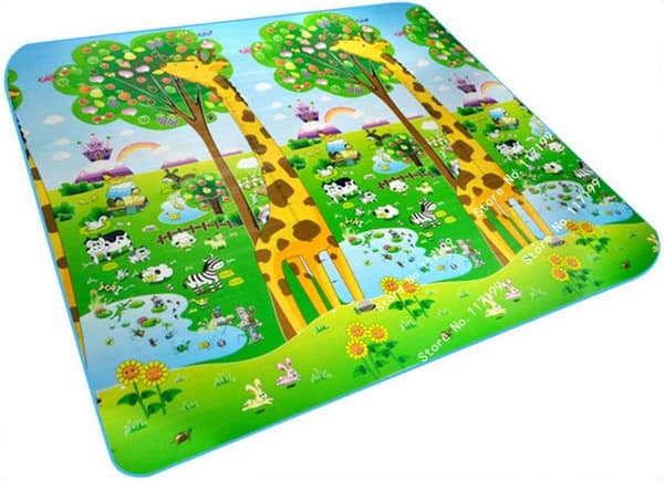 Pedagogisk dubbelsidig skummatta ZOO 200cm x 180cm x 0,5cm