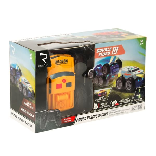 RC Revolt 2-sidig Rescue Racer blå fjärrstyrd bil