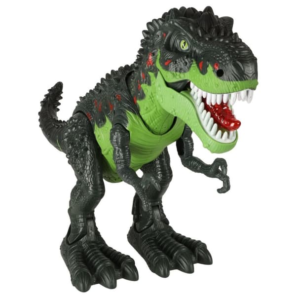 T-REX elektronisk dinosaurie går och ryter grönt
