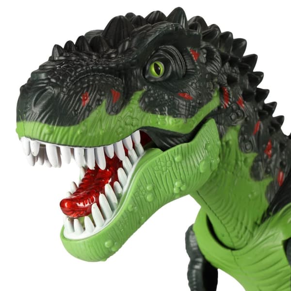 T-REX elektronisk dinosaurie går och ryter grönt