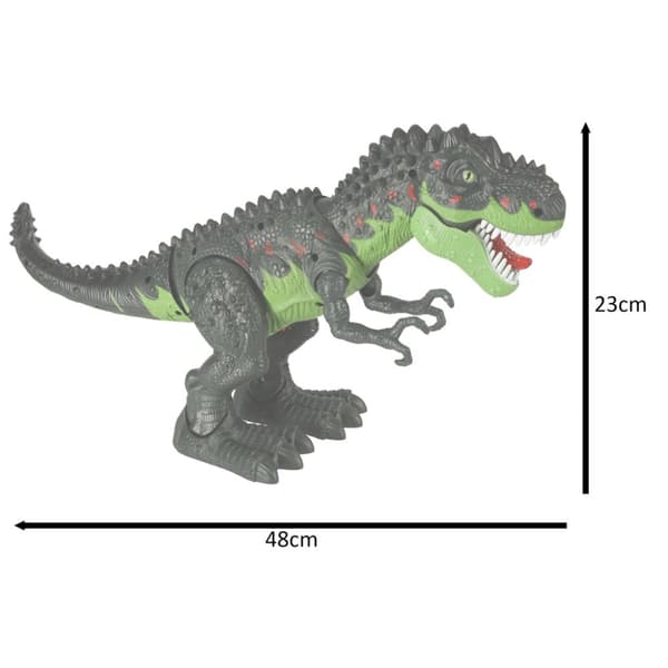 T-REX elektronisk dinosaurie går och ryter grönt