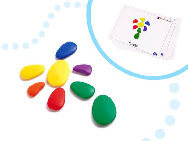 Kreativa småsten färgglada Montessoripussel