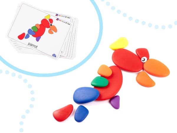 Kreativa småsten färgglada Montessoripussel